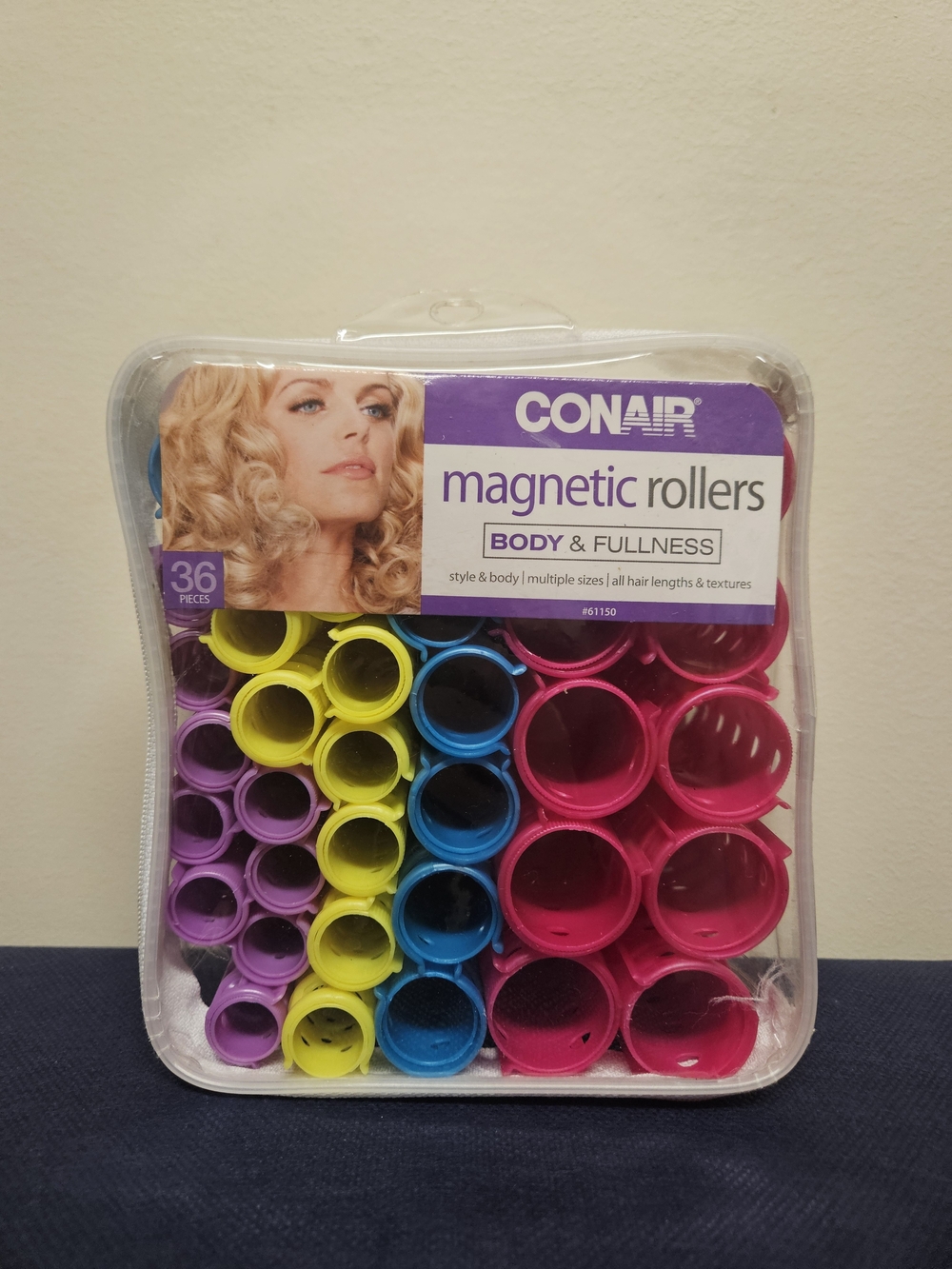Conair Magnetic Rollers Set for Body & Fullness - Pink, Blue, Yellow, Purple